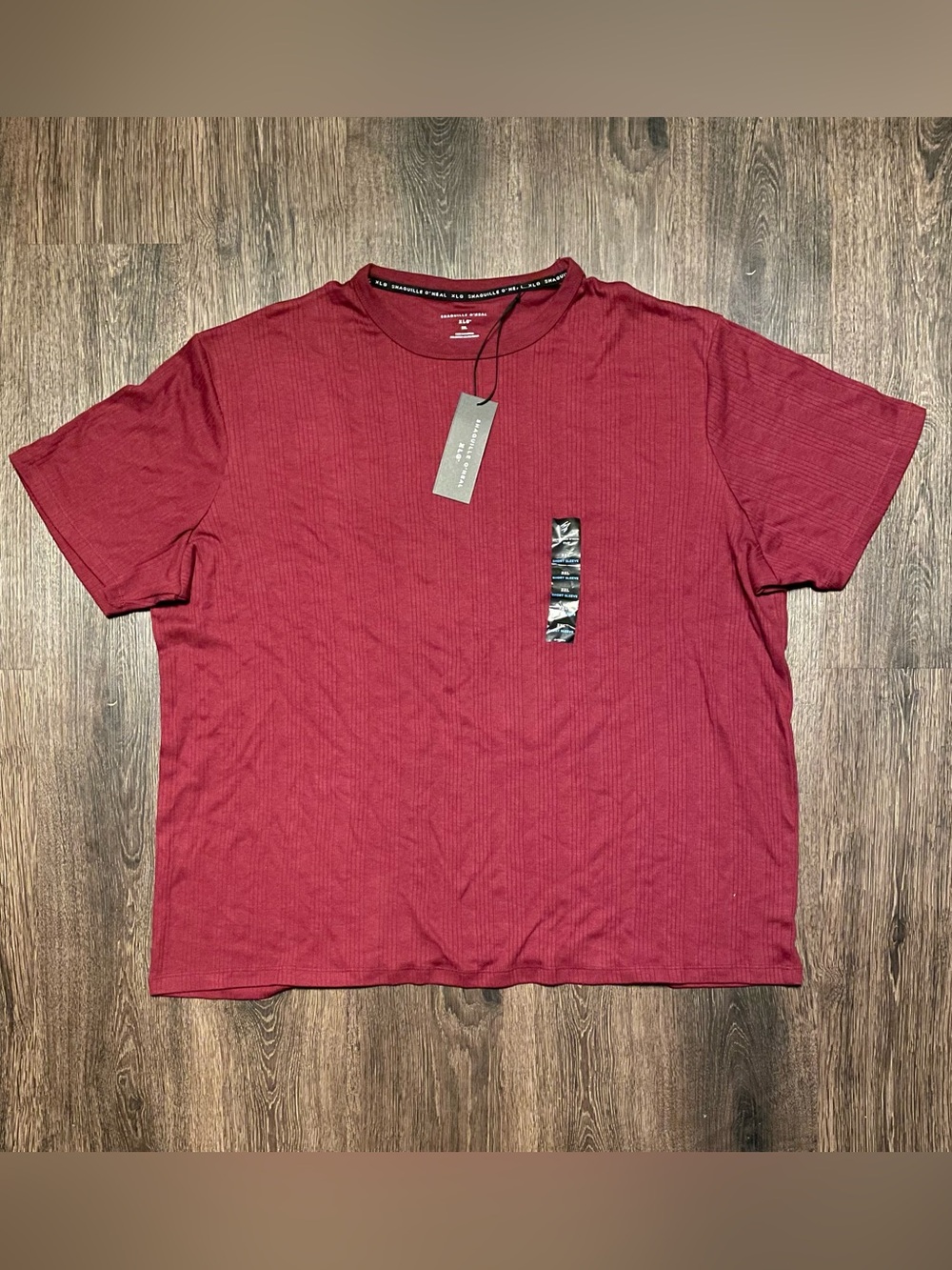 Shaquille O’Neal Men’s 3XL Big & Tall Burgundy Crew Neck Ribbed Knit Tee